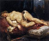 Eugene Delacroix Odalisque Reclining on a Divan painting